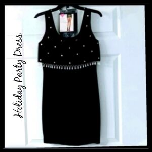 Holiday Party cocktail dress size 4 Donna Ricco Christmas LBD formal black